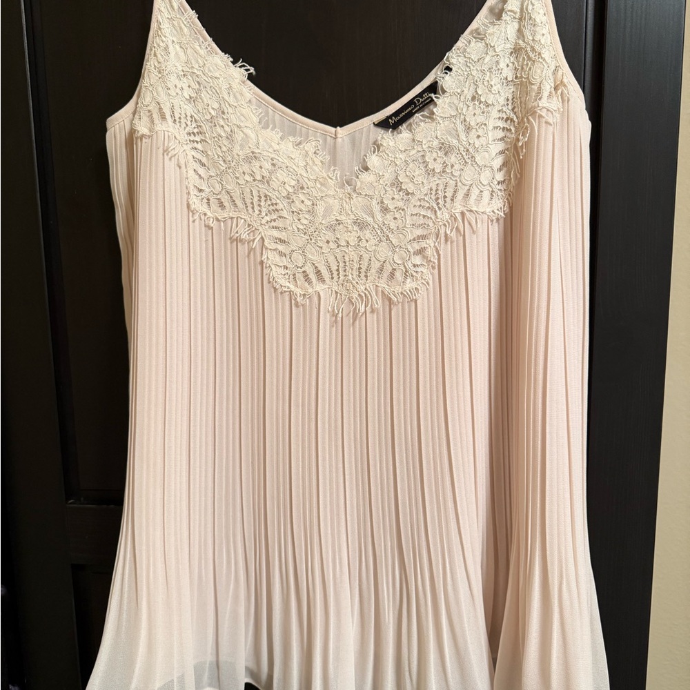 Elegant Cream Lace Trim Women's Top